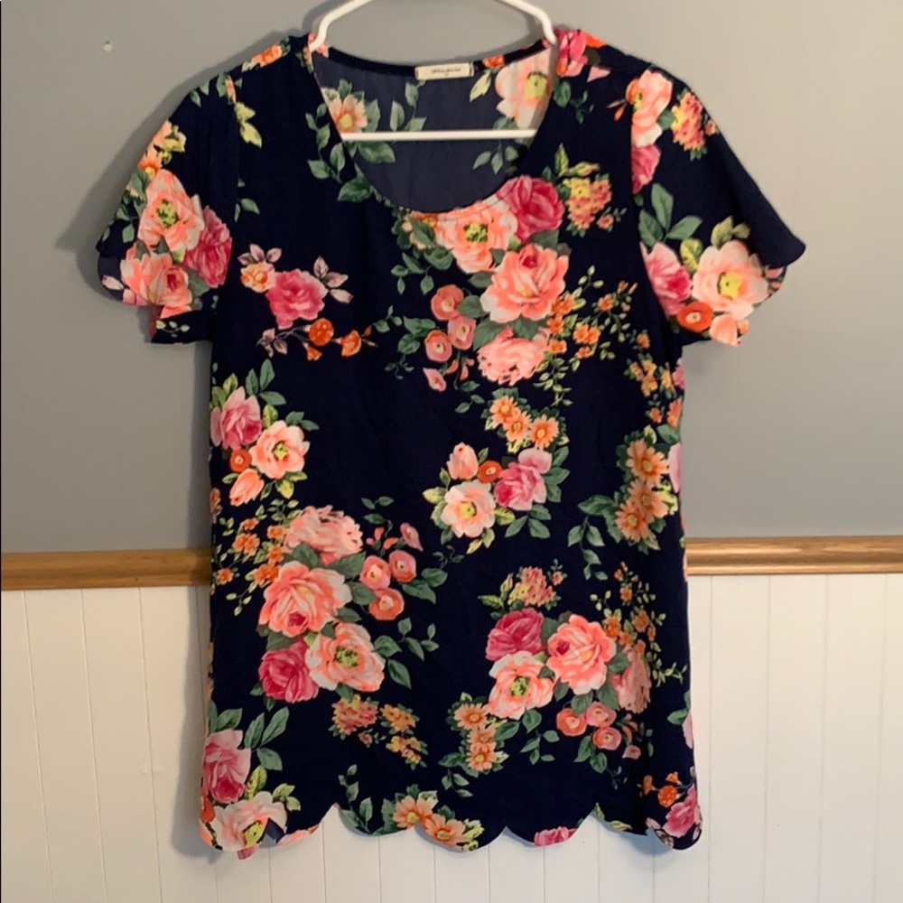 MindyMayMarket scalloped top